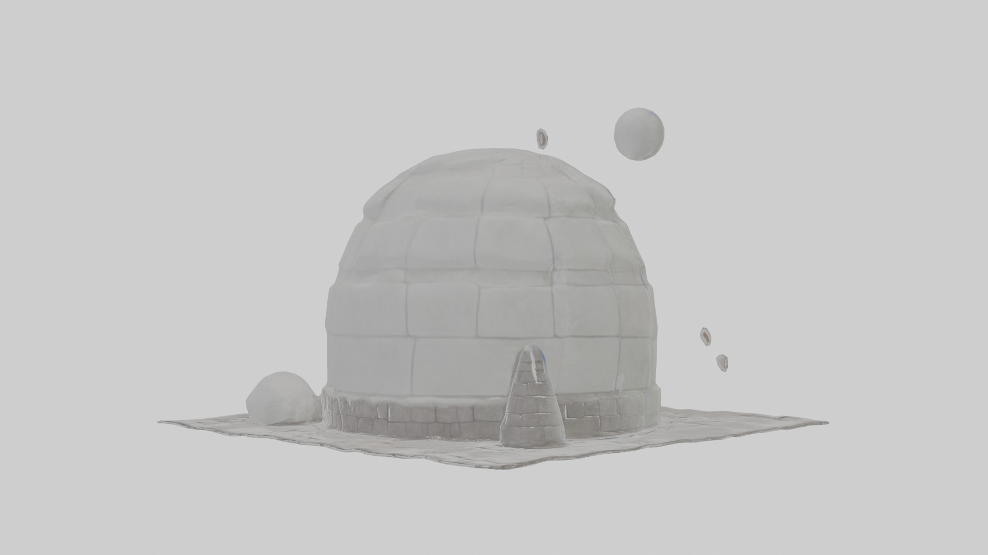 Cartoon Igloo Low-poly 3D model_4