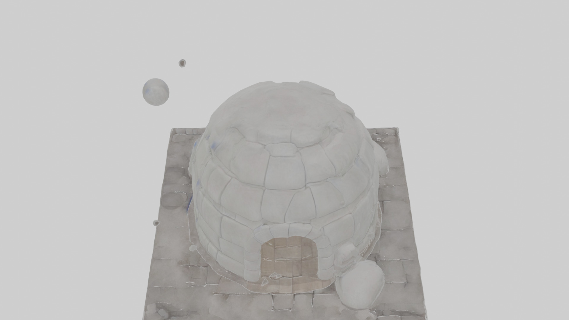 Cartoon Igloo Low-poly 3D model_25