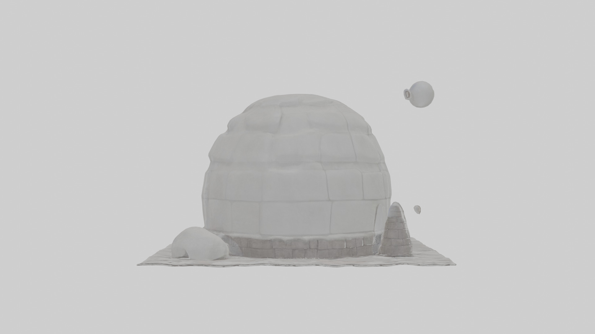 Cartoon Igloo Low-poly 3D model_1