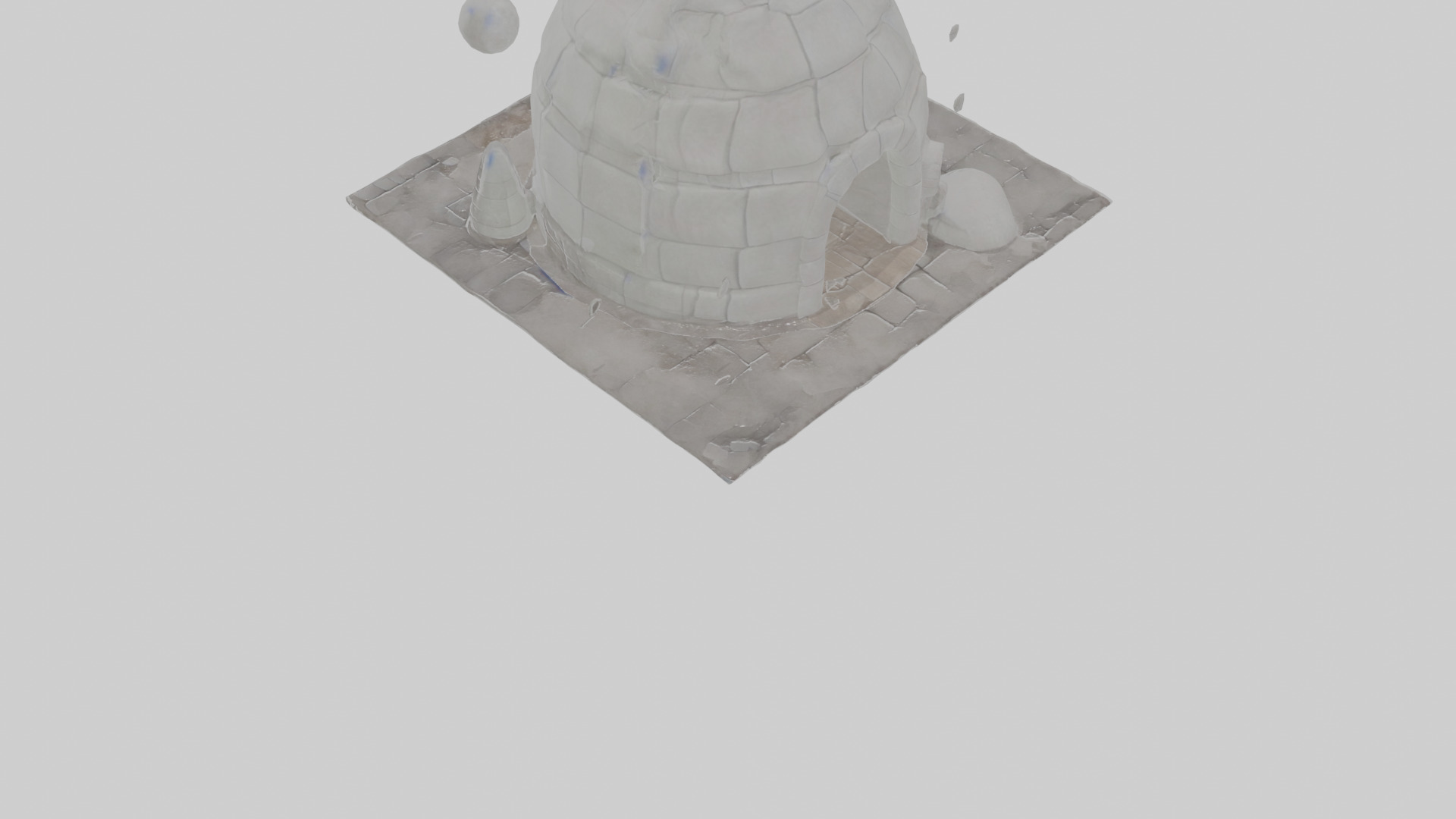 Cartoon Igloo Low-poly 3D model_9