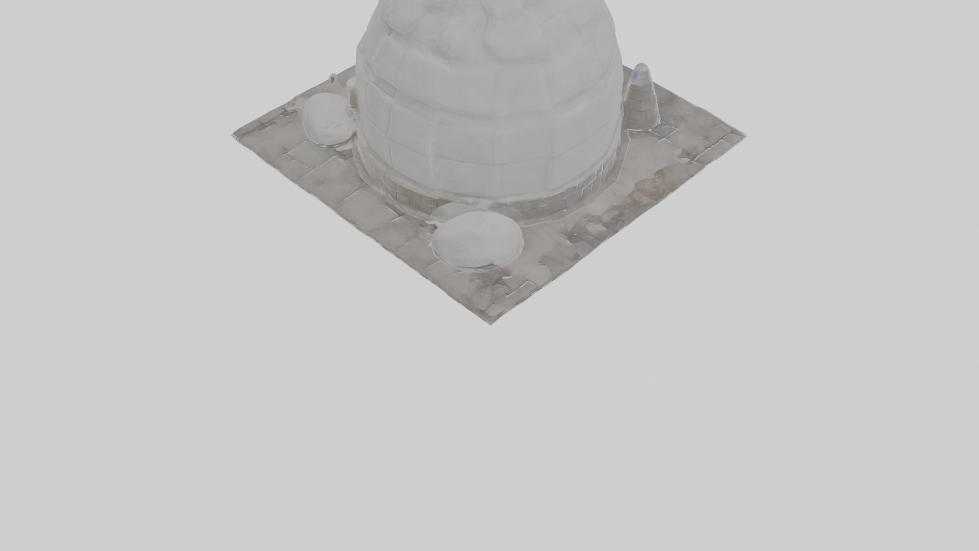 Cartoon Igloo Low-poly 3D model_5