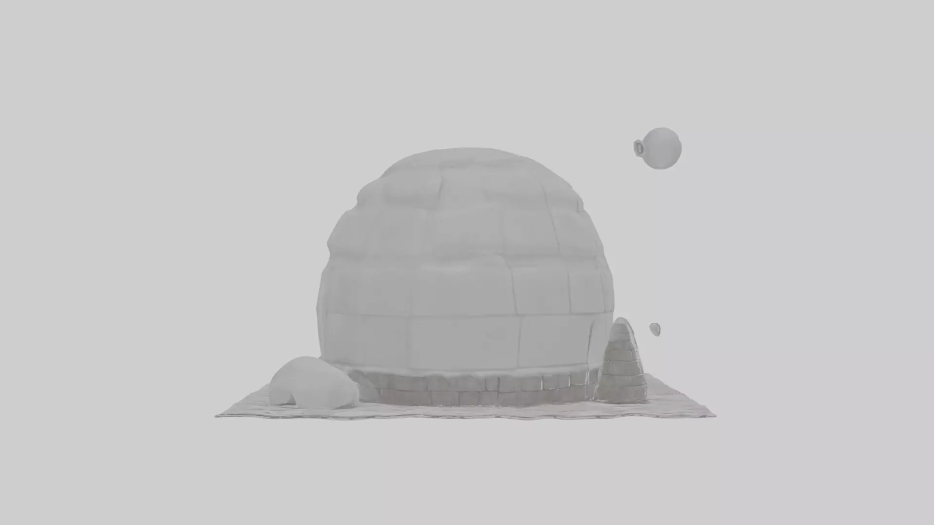 Cartoon Igloo Low-poly 3D model_0
