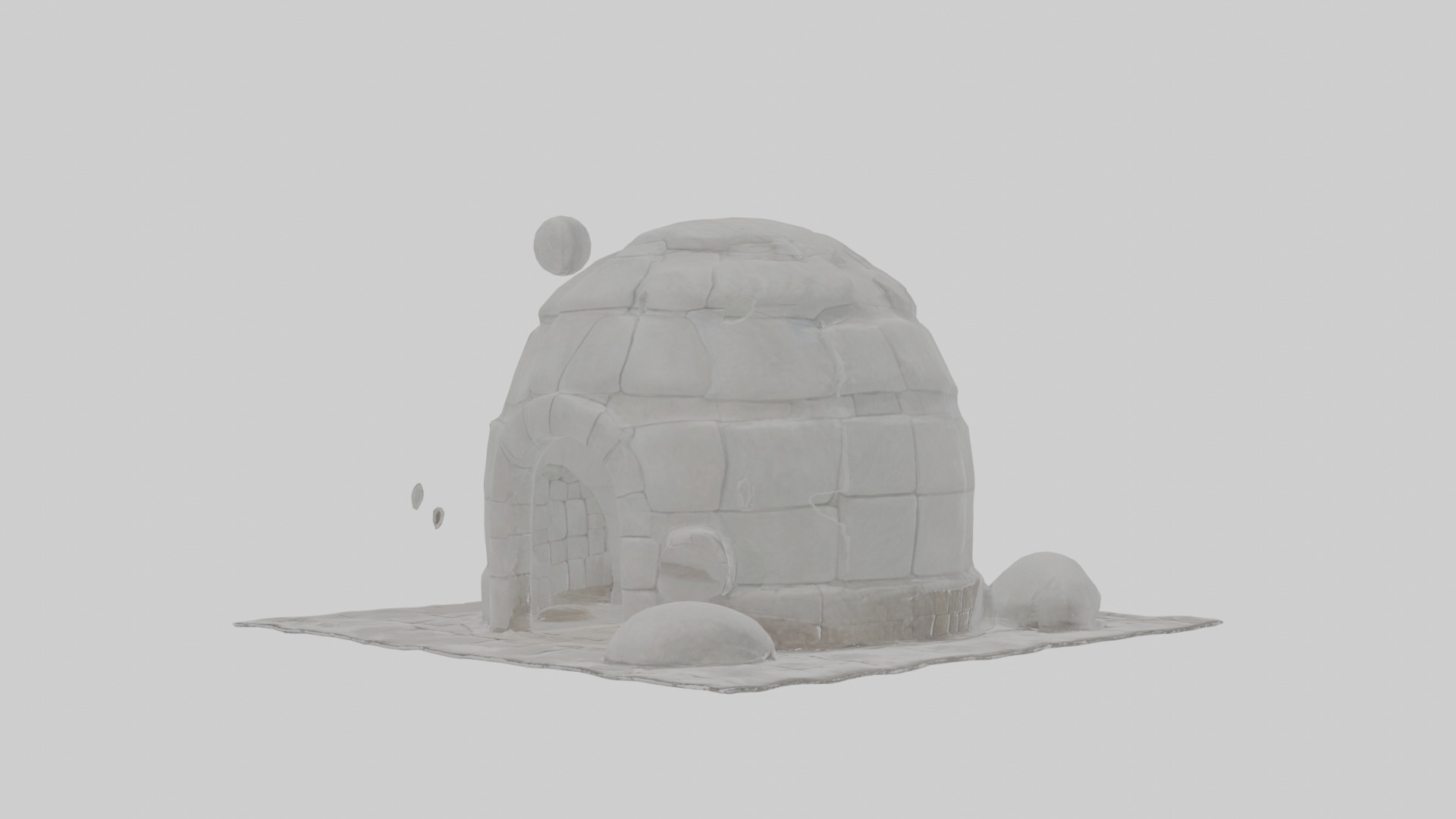 Cartoon Igloo Low-poly 3D model_13