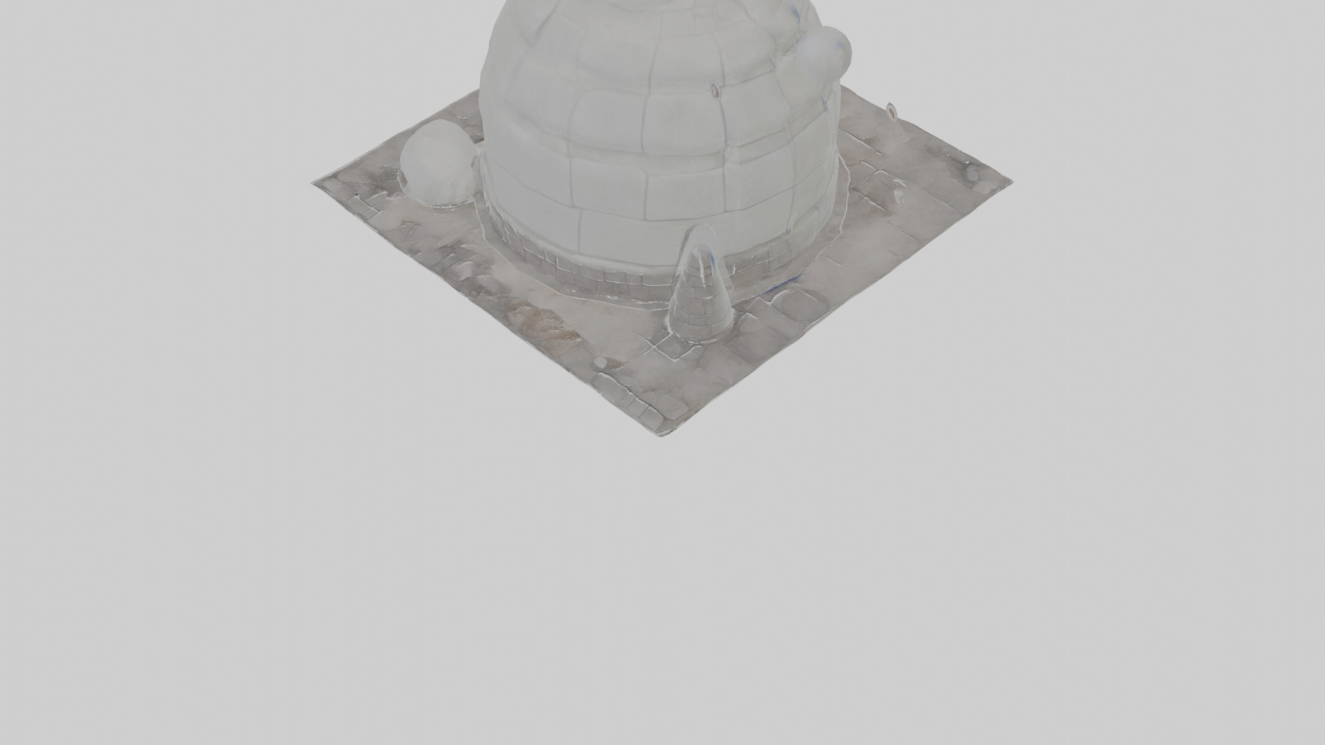 Cartoon Igloo Low-poly 3D model_7