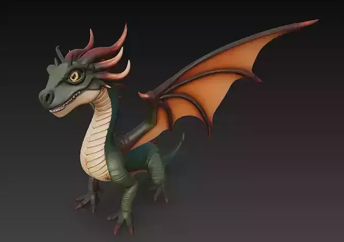 Dragon Realistic 3D Model Basic - Low Poly Realistic