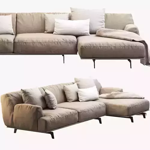 Poliform Tribeca Chaise Sofa 3D model