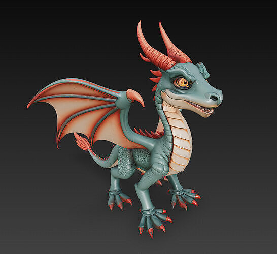 Dragon Realistic 3D Model Basic - Low Poly Realistic Low-poly 3D model