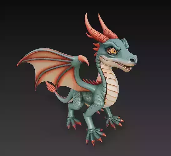 Dragon Realistic 3D Model Basic - Low Poly Realistic