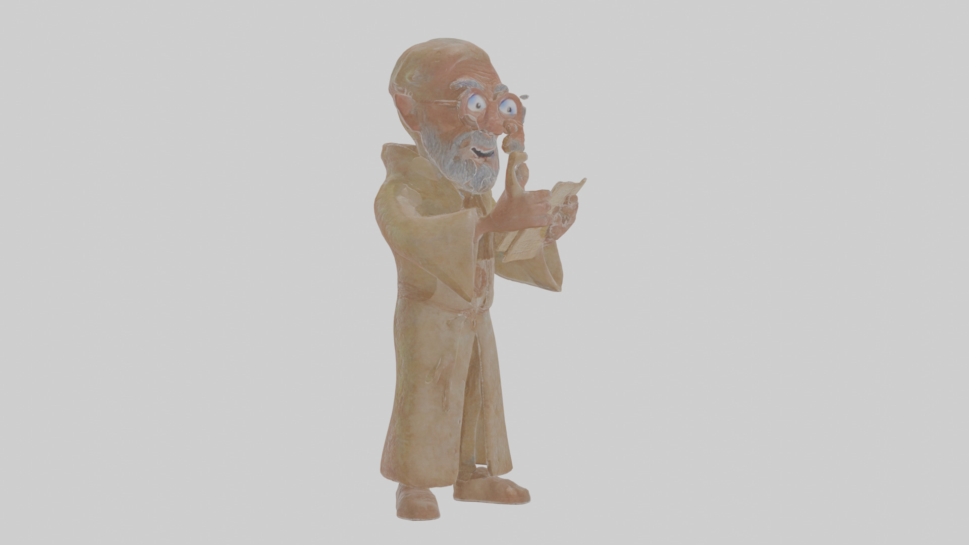 Cartoon Ignatius the Interpreter of Infernal Inscriptions Model Low-poly 3D model_17