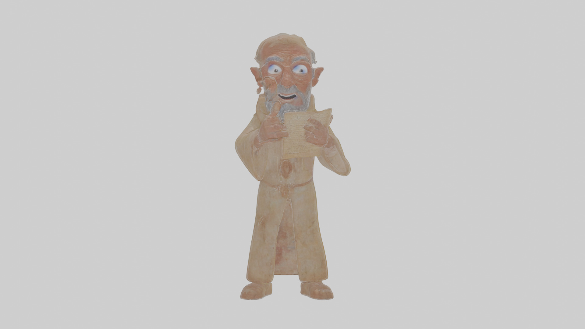 Cartoon Ignatius the Interpreter of Infernal Inscriptions Model Low-poly 3D model_15