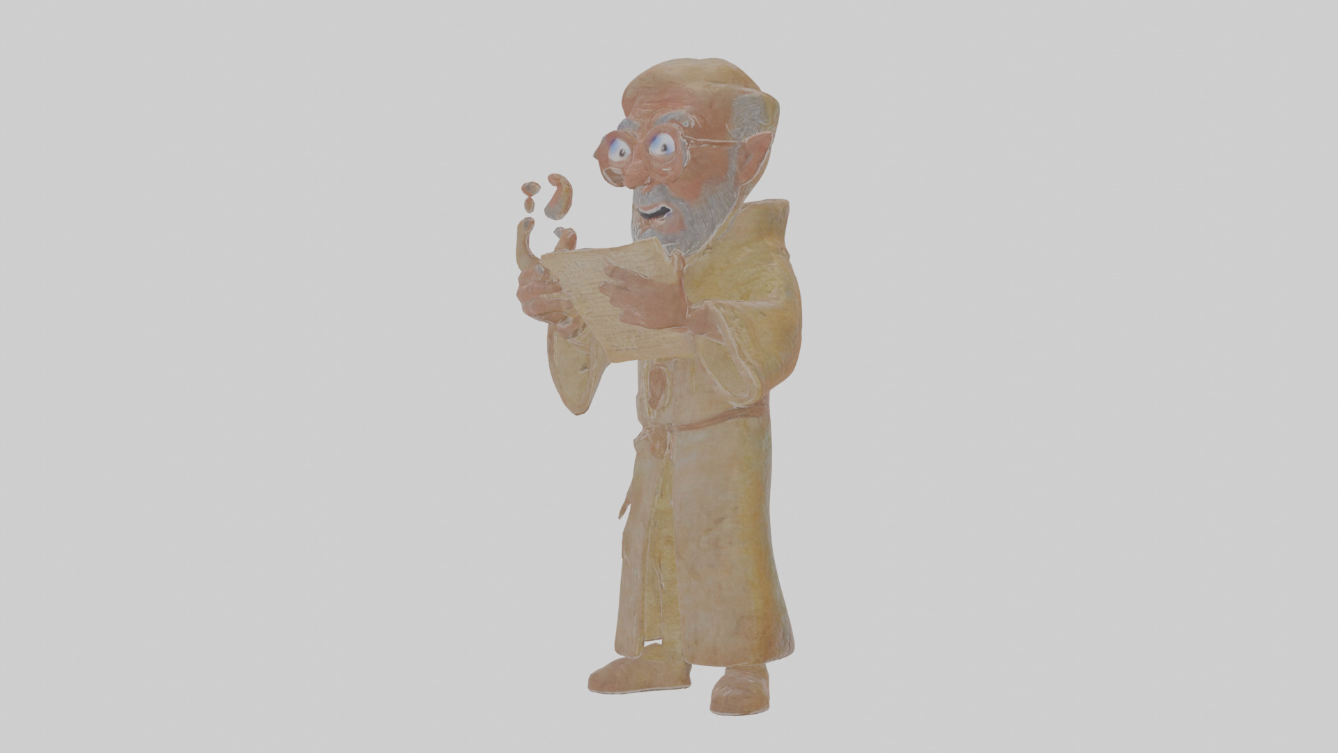 Cartoon Ignatius the Interpreter of Infernal Inscriptions Model Low-poly 3D model_13