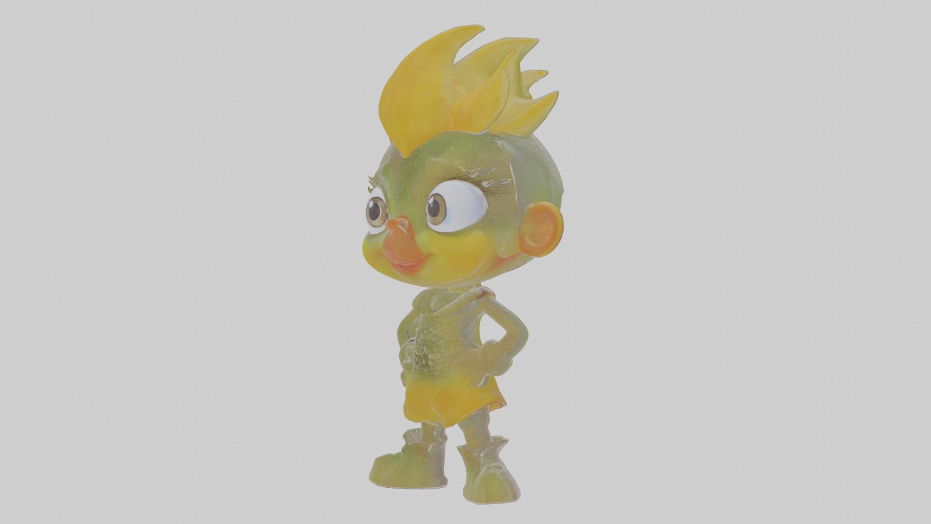 Cartoon Iora Low-poly 3D model_13