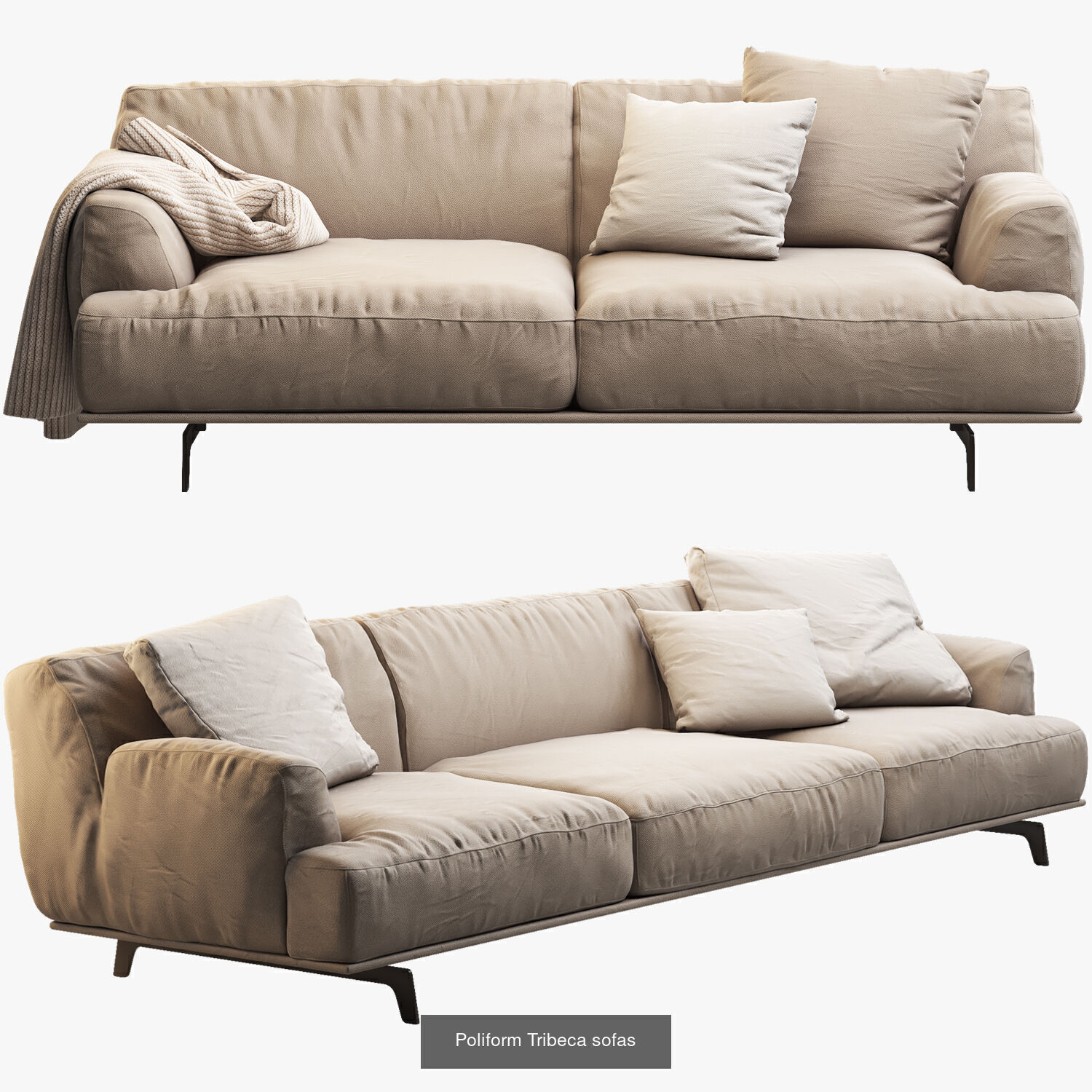 Poliform 12 sofa set 3D Model Collection_2