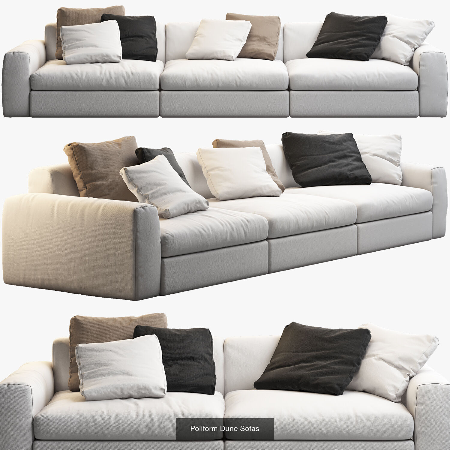 Poliform 12 sofa set 3D Model Collection_8