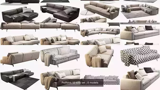 Poliform 12 sofa set