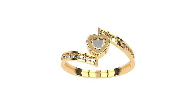HEART STONE RING 3D print model