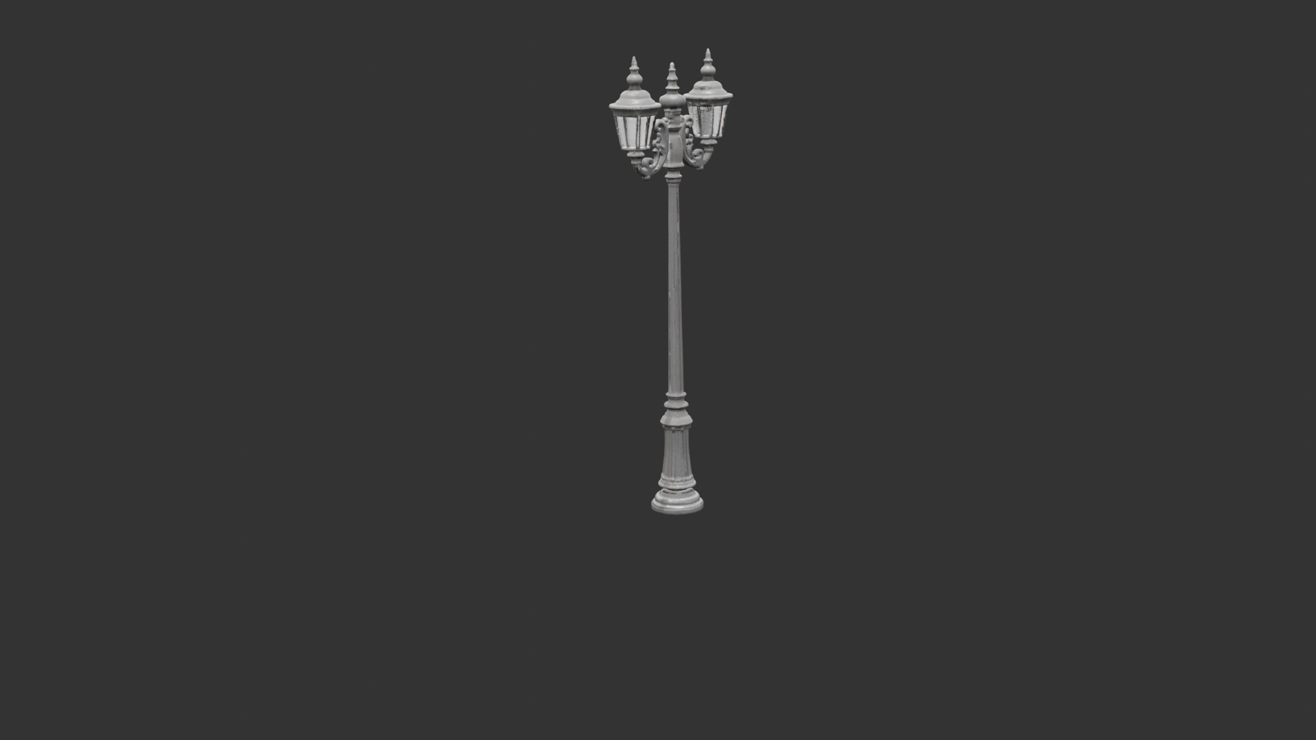 Ornate Iron Street Lamp Low-poly 3D model_16