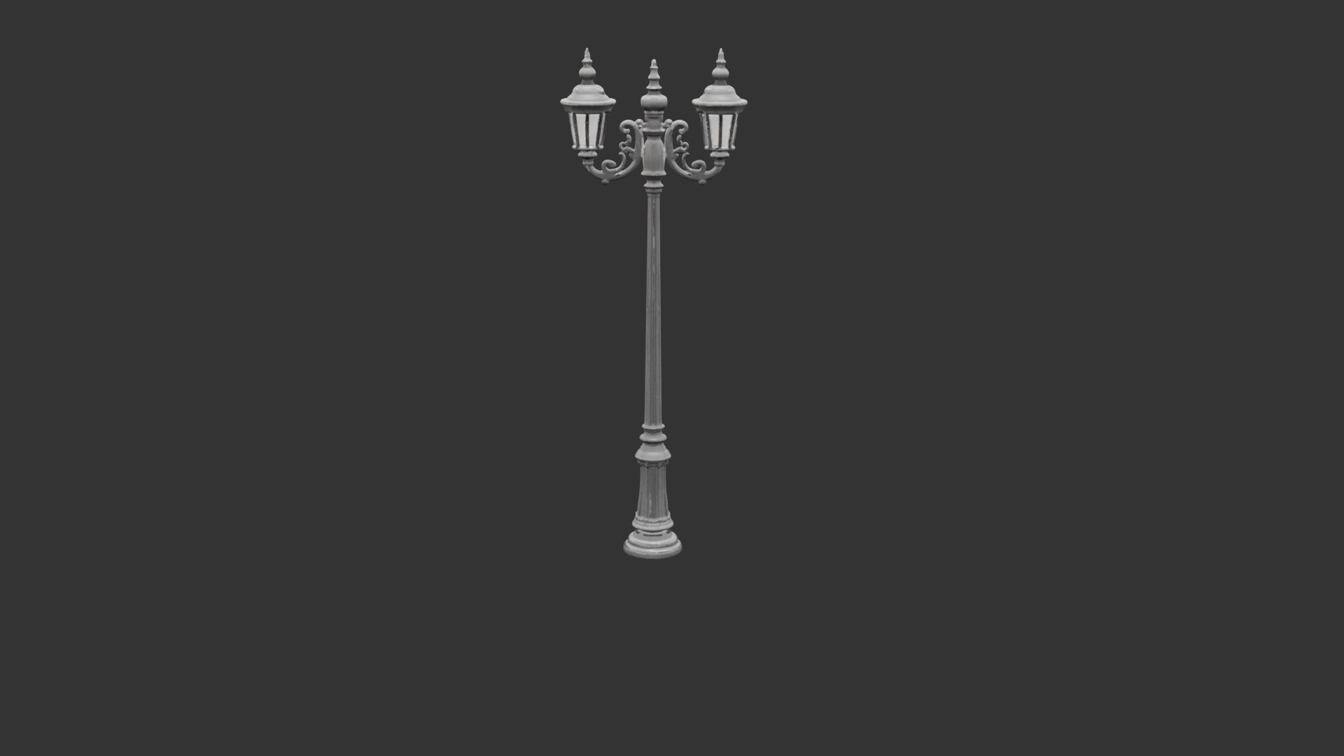 Ornate Iron Street Lamp Low-poly 3D model_15