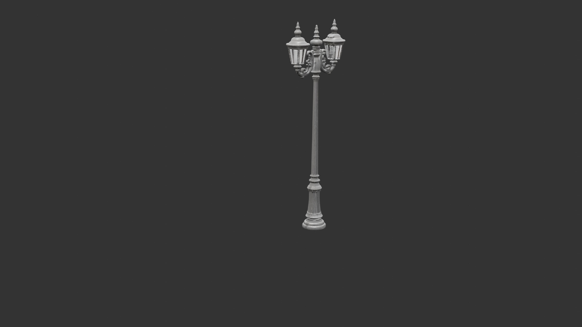Ornate Iron Street Lamp Low-poly 3D model_12