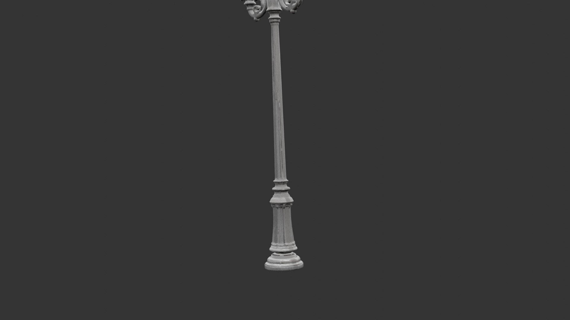 Ornate Iron Street Lamp Low-poly 3D model_2