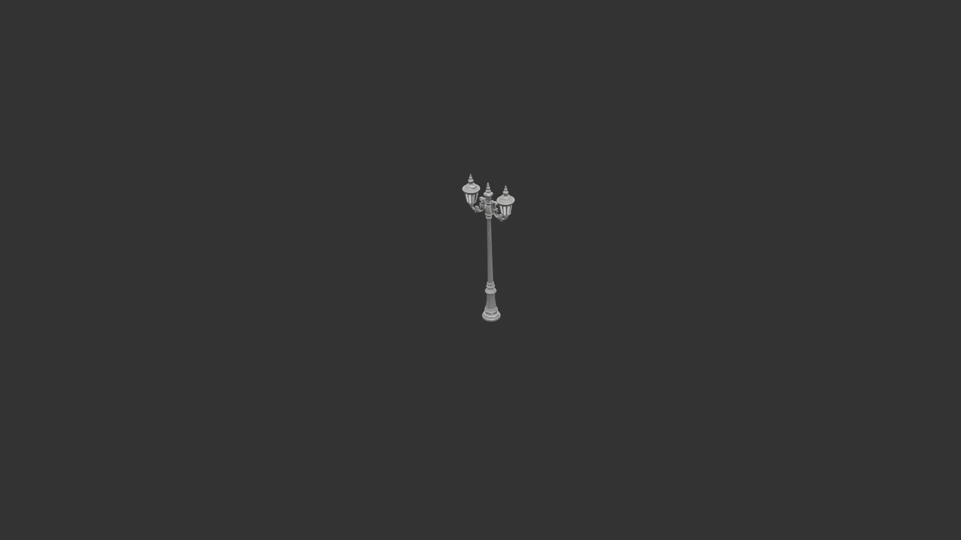 Ornate Iron Street Lamp Low-poly 3D model_7