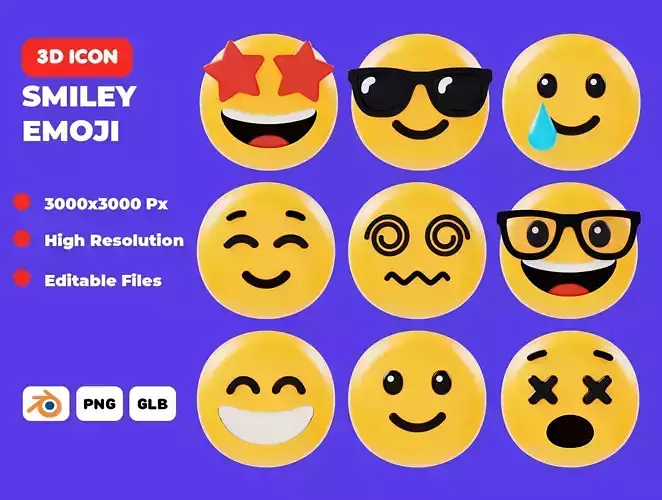Smiley Emoji 3D Icon Pack