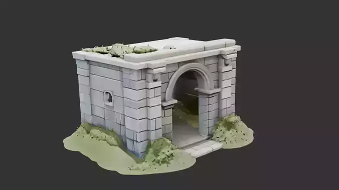 Concrete Military Bunker Entrance