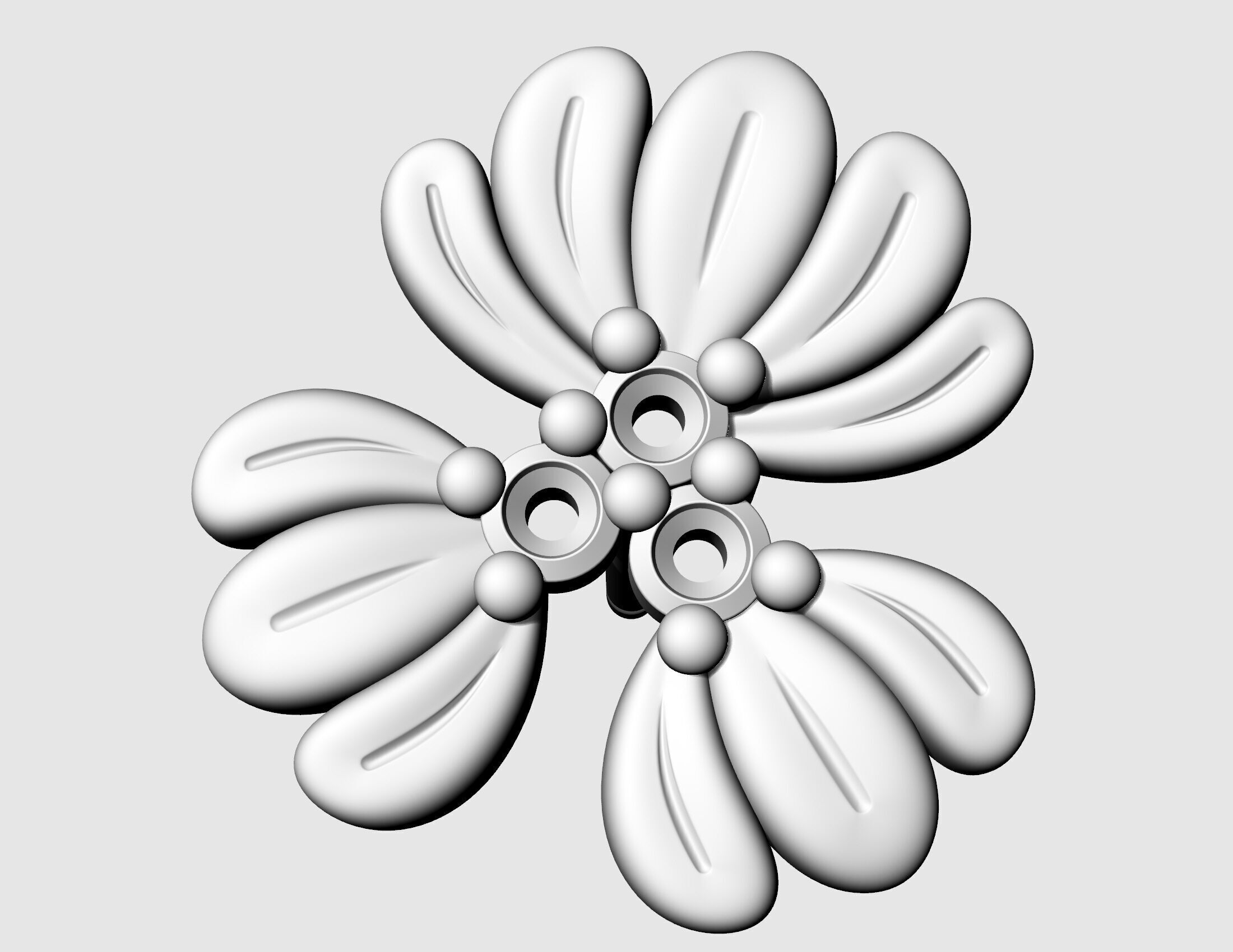 Three leaves earrings v2 3D print model_6