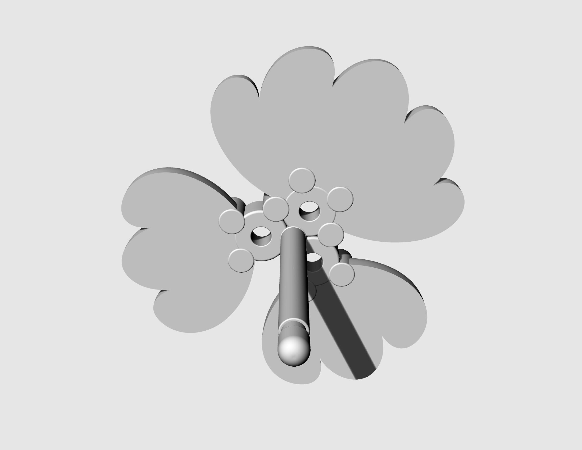 Three leaves earrings v2 3D print model_8