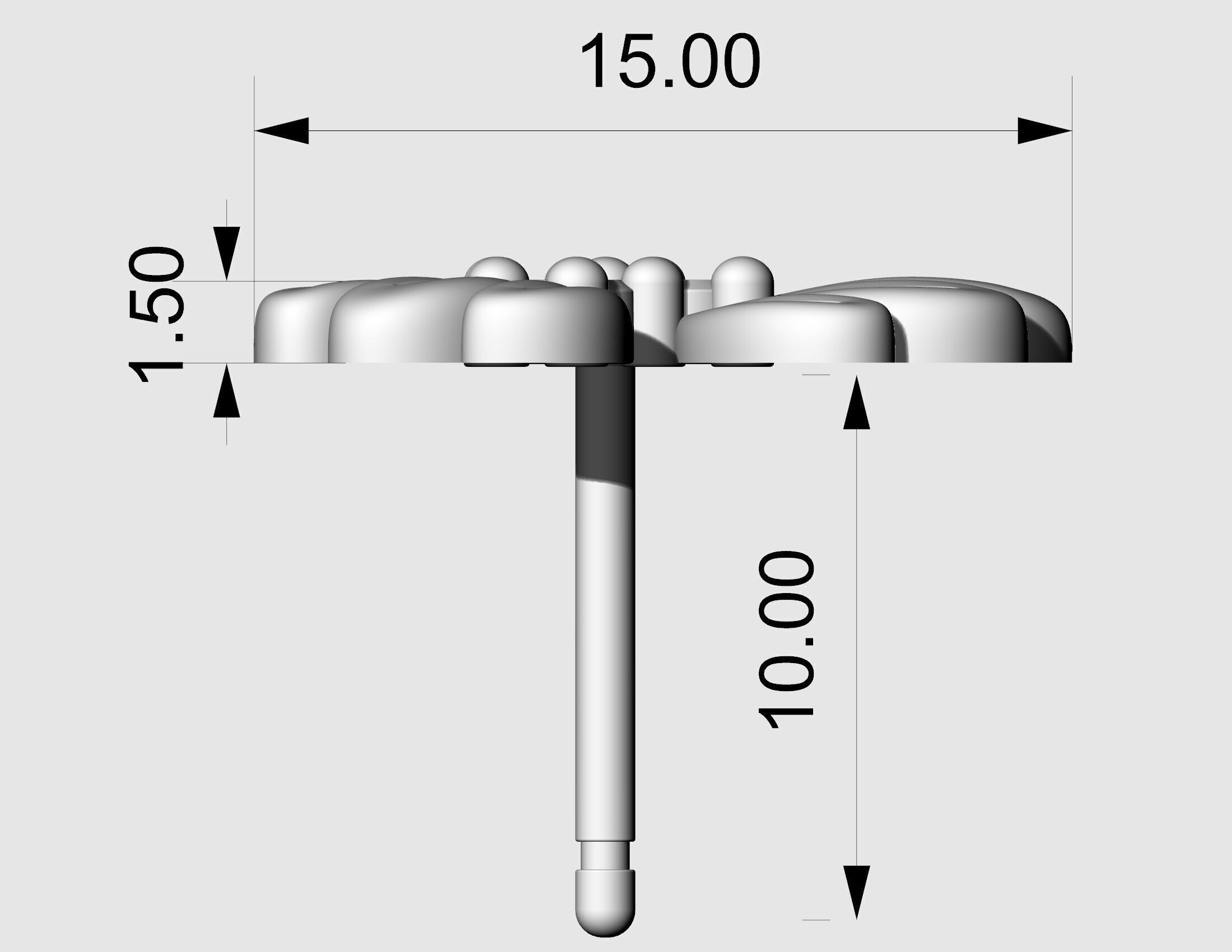 Three leaves earrings v2 3D print model_10