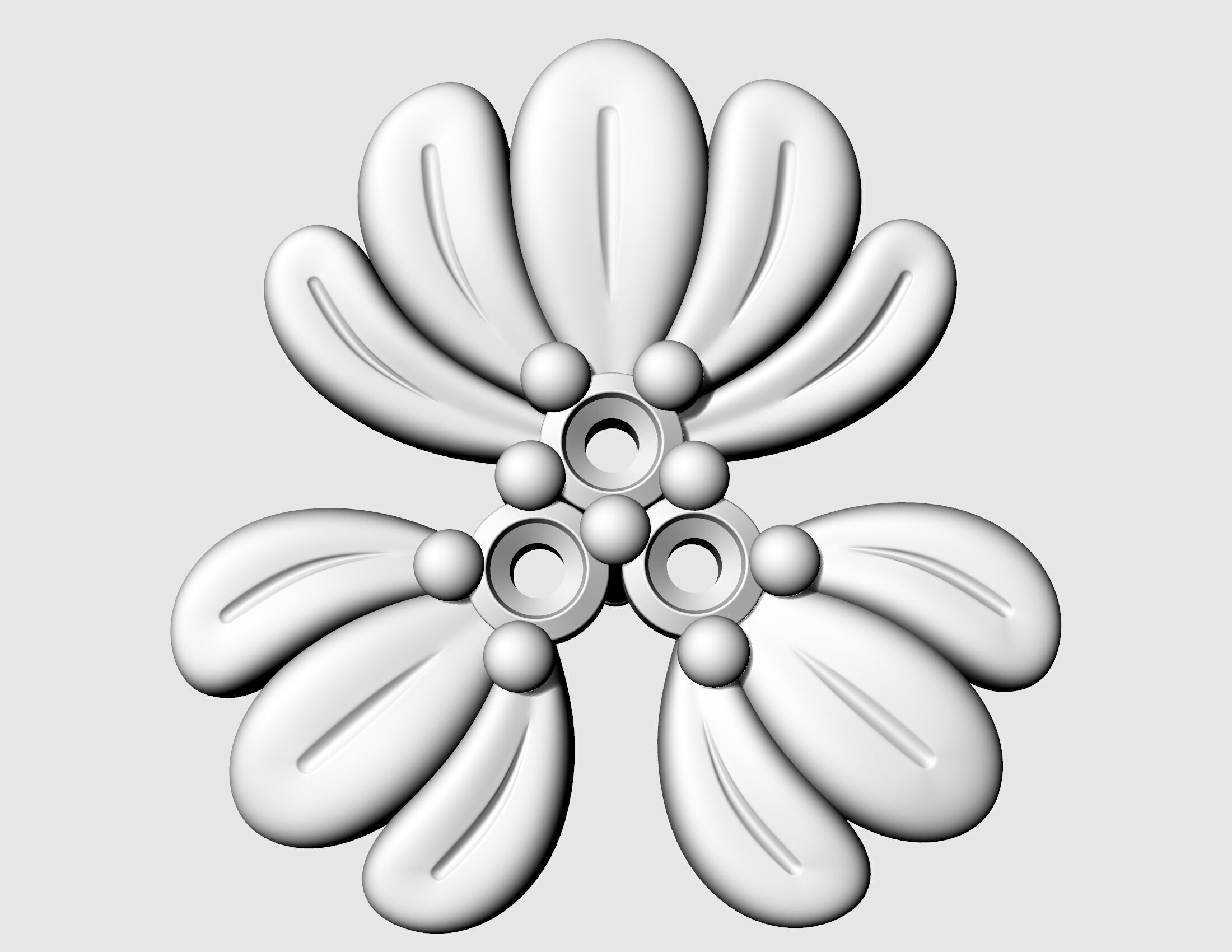 Three leaves earrings v2 3D print model_4