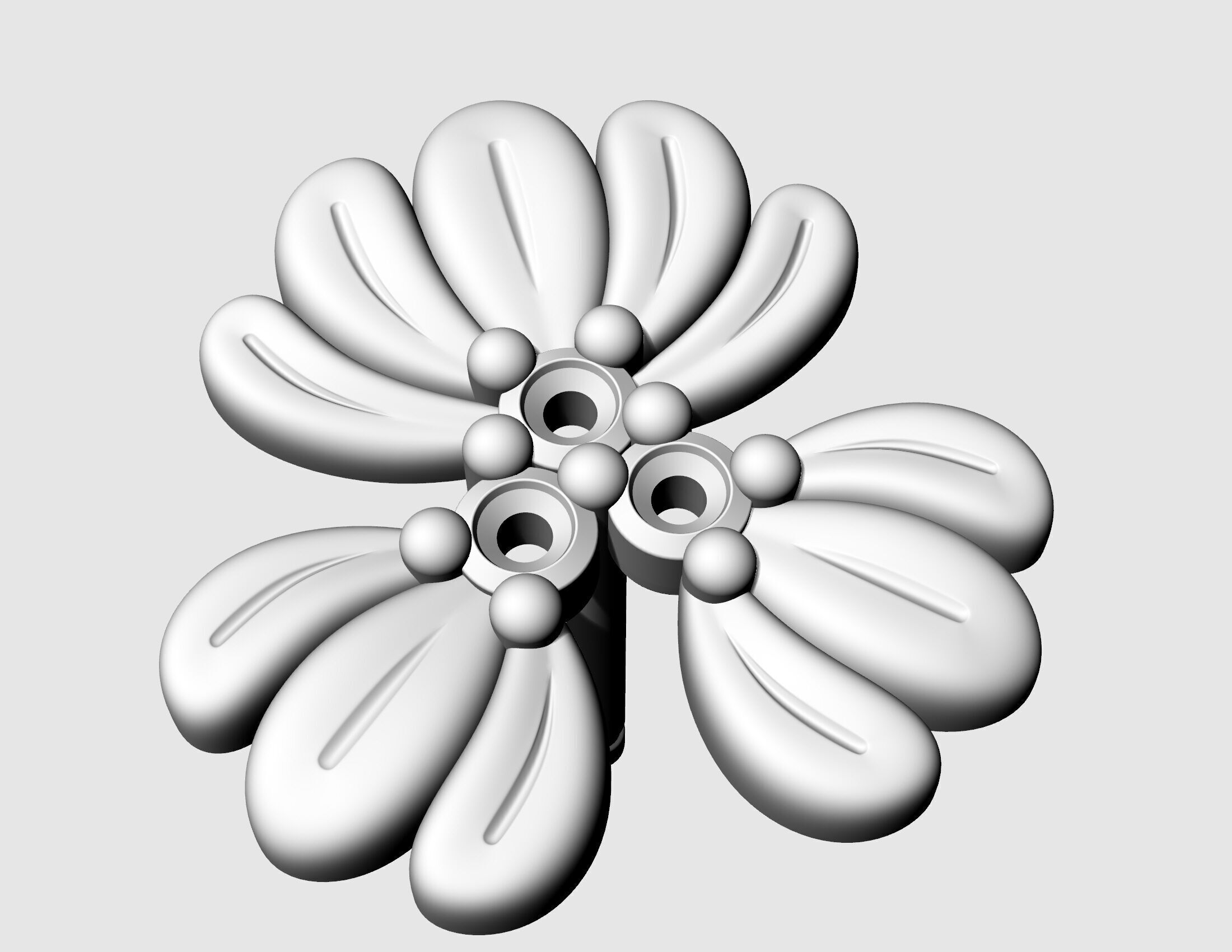 Three leaves earrings v2 3D print model_5