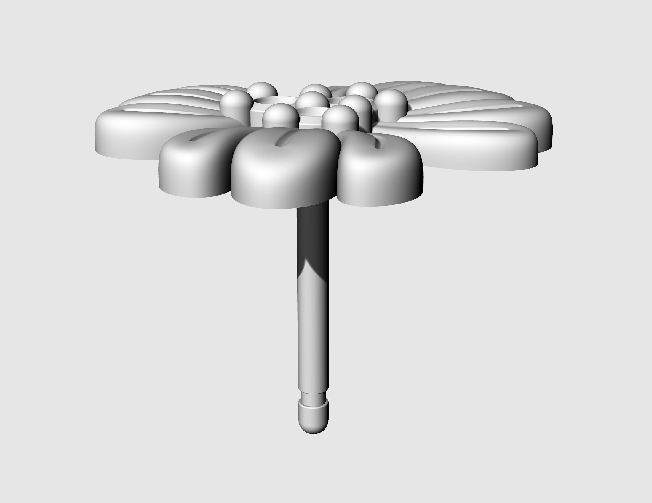 Three leaves earrings v2 3D print model_7