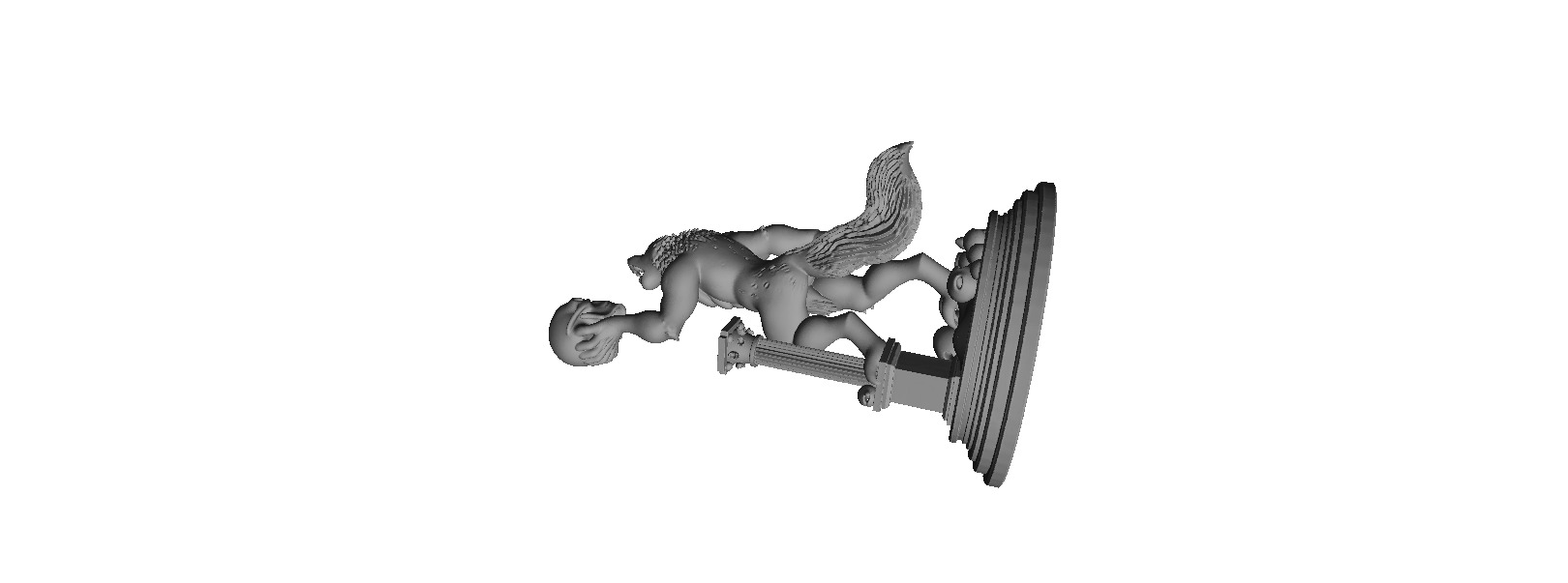 603  Ivory  Werewolf  Howling with Skull  3D Model 3D print model_1