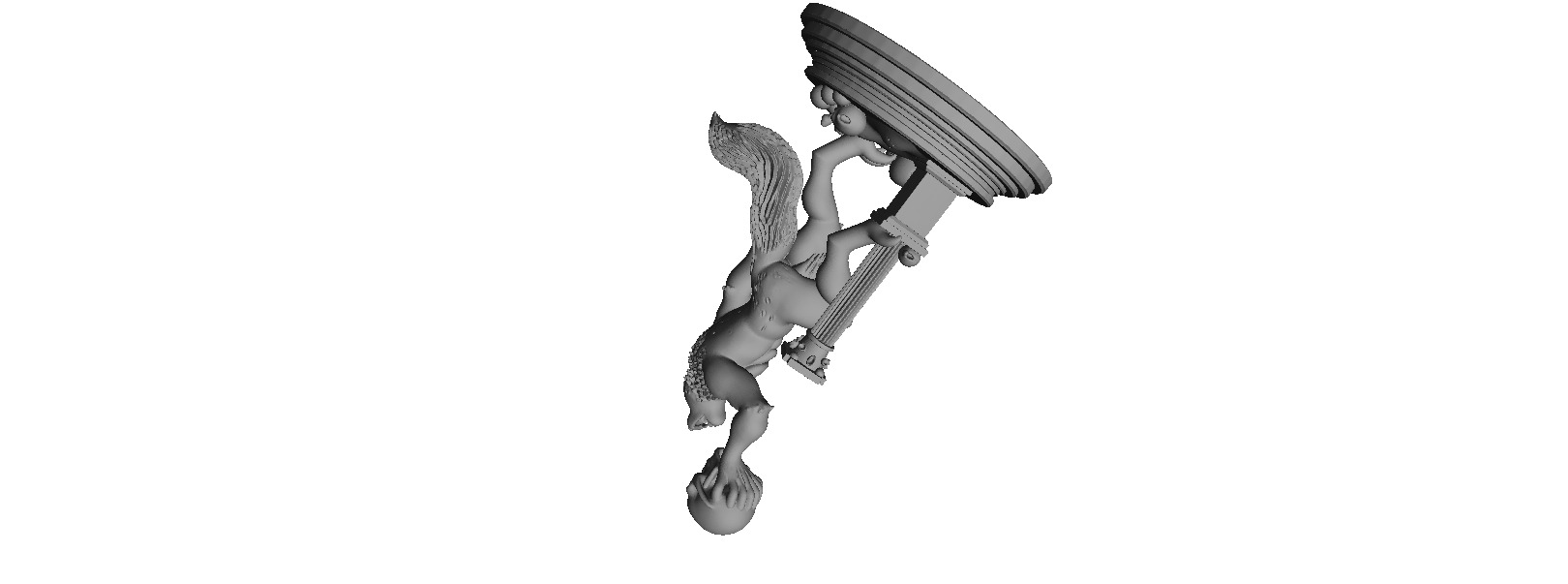 603  Ivory  Werewolf  Howling with Skull  3D Model 3D print model_2