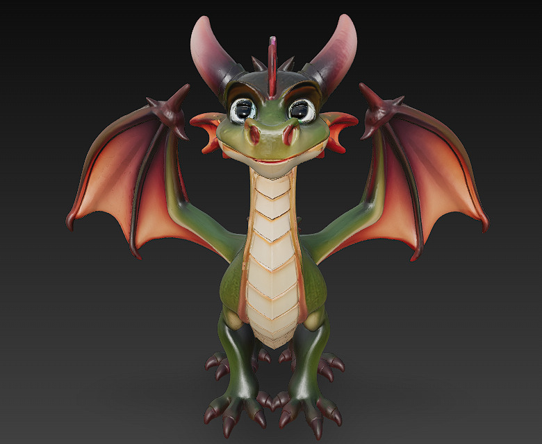 Dragon Realistic 3D Model Basic - Low Poly Realistic Low-poly 3D model_1