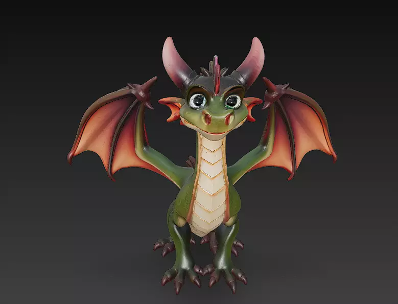 Dragon Realistic 3D Model Basic - Low Poly Realistic Low-poly 3D model_0