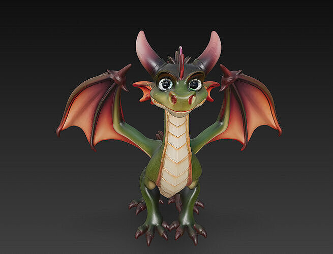 Dragon Realistic 3D Model Basic - Low Poly Realistic Low-poly 3D model