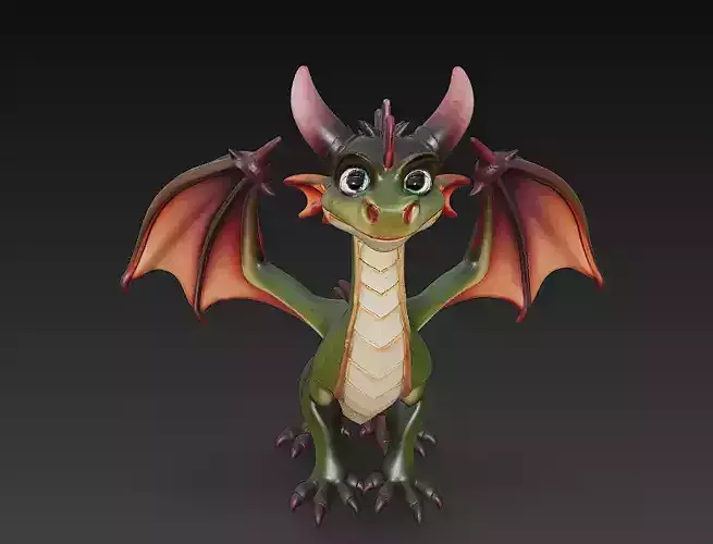 Dragon Realistic 3D Model Basic - Low Poly Realistic