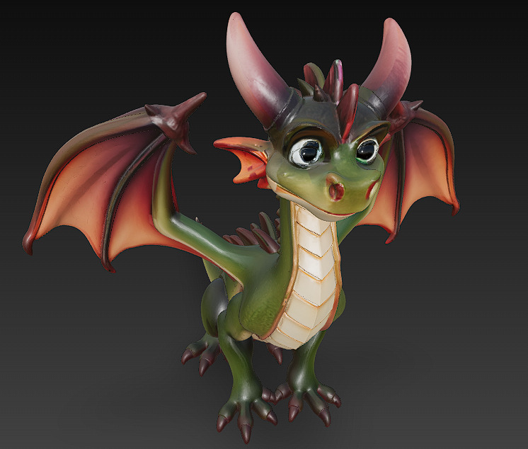 Dragon Realistic 3D Model Basic - Low Poly Realistic Low-poly 3D model_3