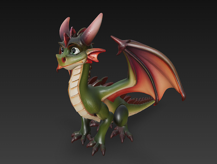 Dragon Realistic 3D Model Basic - Low Poly Realistic Low-poly 3D model_2