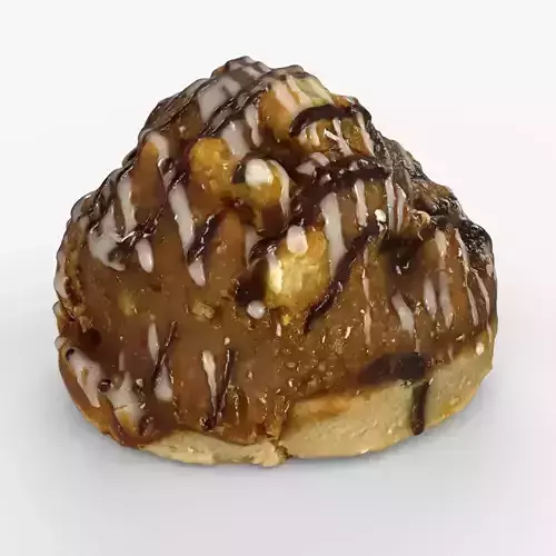 Sticky Bun cake with Chocolate and Icing Glaze - Scan