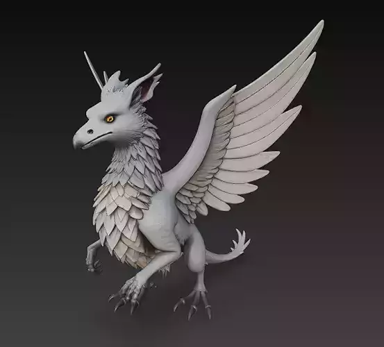 Griffin Realistic 3D Model Basic - Low Poly Realistic Low-poly 3D model