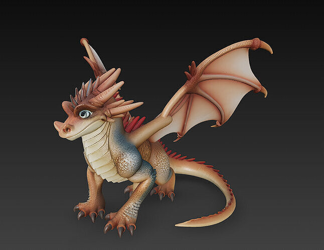 Dragon Realistic 3D Model Basic - Low Poly Realistic Low-poly 3D model