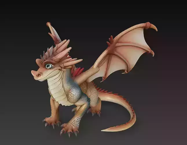 Dragon Realistic 3D Model Basic - Low Poly Realistic