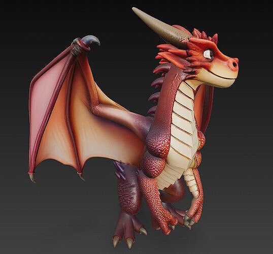 Dragon Realistic 3D Model Basic - Low Poly Realistic Low-poly 3D model