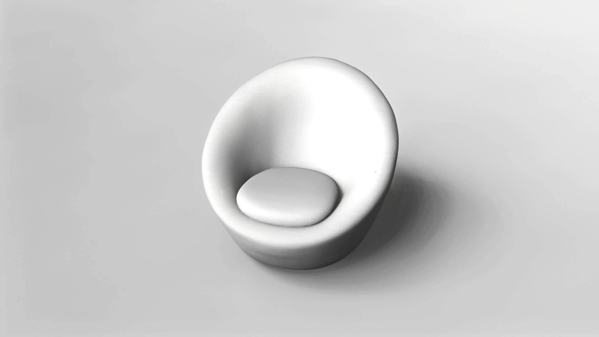 Modern White Textured Lounge Chair 3D Model 3D model_2