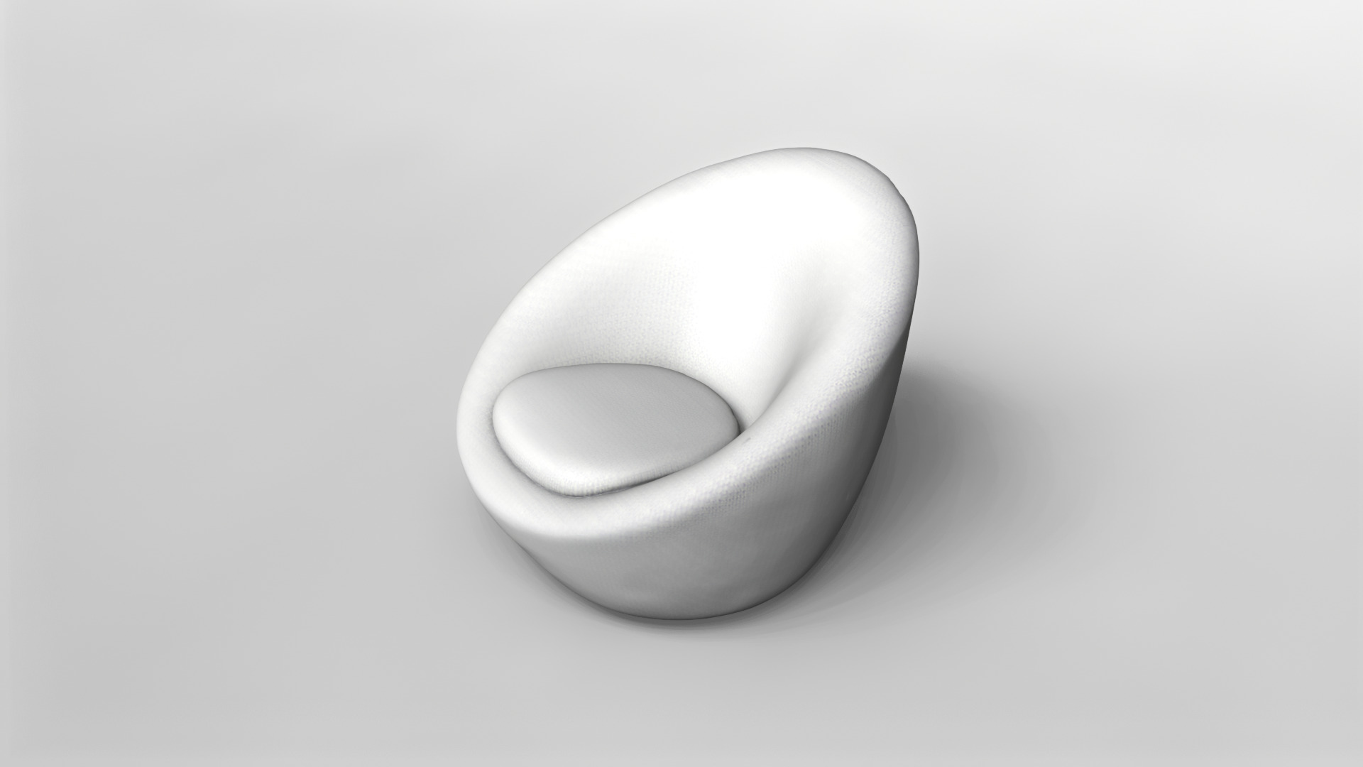 Modern White Textured Lounge Chair 3D Model 3D model_3