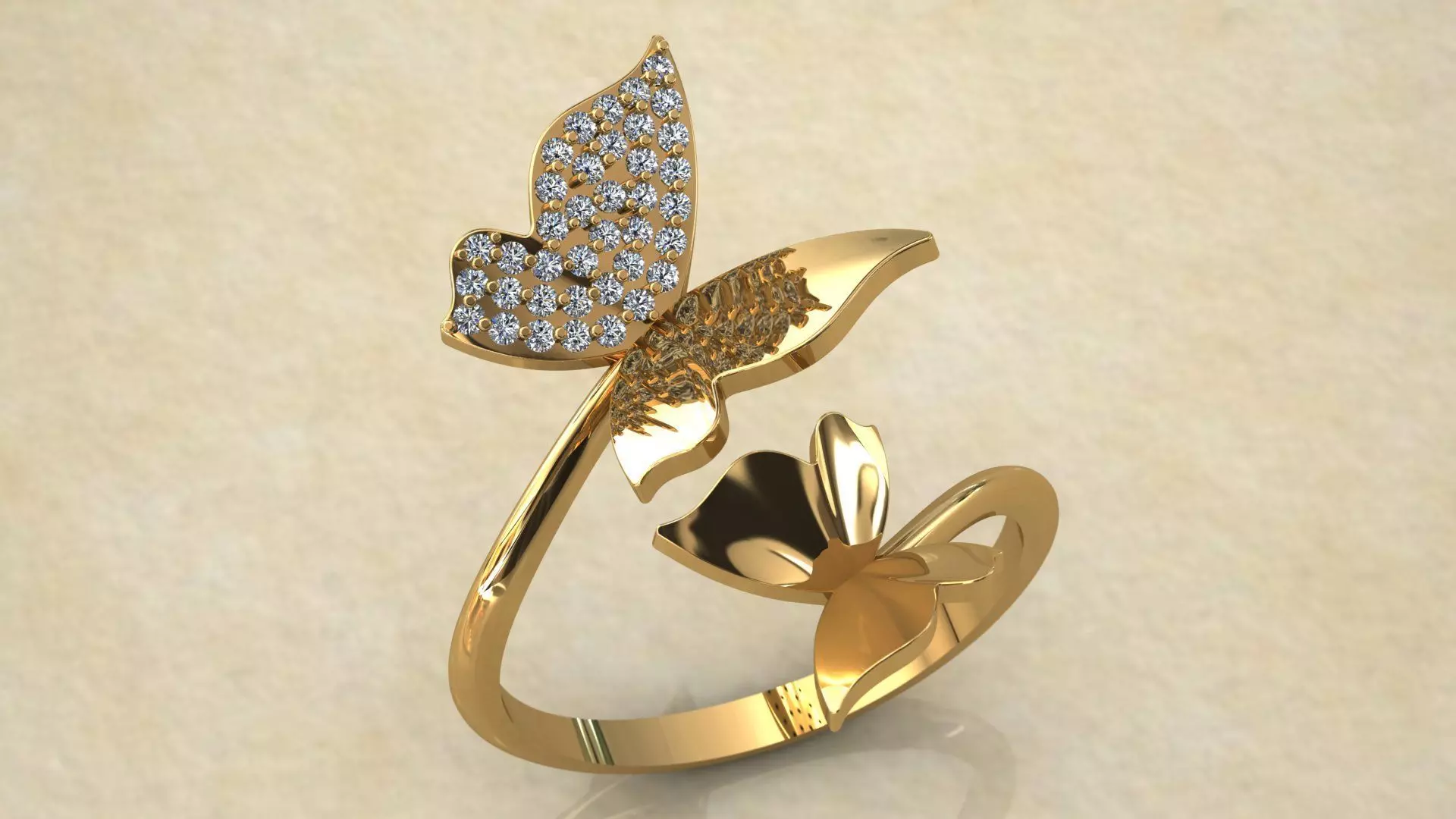 Butterfly 3d Model Ring Free 3D print model_0