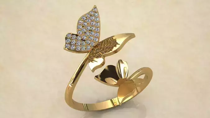 Butterfly 3d Model Ring